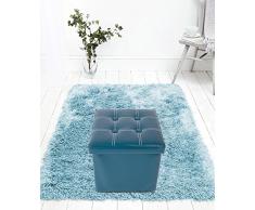 Mobili Rebecca® Puff para almacenar Taburete Asiento Reposapiés con almacenaje Polipiel Verde Pufs para Dormitorio Moderno 38 x38 x 38 cm (Cod. RE4921)