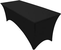 Utopia Kitchen 1 Paquet de Manteles Rectangulares de PoliÃ©ster (6 pies - 183 cm) ElÃ¡sticos de Spandex, Cubre Mesas para Bodas, Bares, ArtesanÃ­as, Exposiciones (Negro)