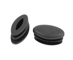 SOURCING MAP sourcingmap® Inicio Oficina Oval de plástico silla en forma de pata de la mesa pies de tubo Inserta 50pcs Negro
