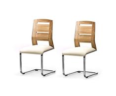Marca Amazon - Alkove - Hayes - Set de 2 sillas moderna de madera maciza con asiento tapizado (roble salvaje)