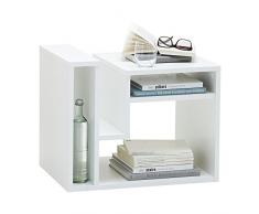 FMD Möbel 648-001 Fritz - Mesa auxiliar con ruedas (60 x 48 x 40 cm), color blanco