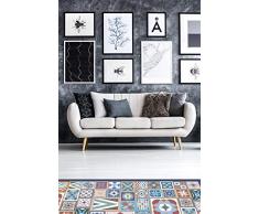 Panorama Alfombra Vinílica Estilo Hidraúlico Color Multicolor 80 x 300 cm - Alfombra Cocina Vinilo - Alfombra Salón Antideslizante, Antihongos e Ignífuga - Alfombras Grandes - Alfombras PVC