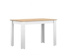 Temahome Mesa de comedor Nice, tablero de partículas de melamina, blanco y roble, 110 x 70 x 73 cm (LxAxH)