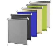 S SIENOC Klemmfix - Estor Opaco para Ventana Estor Enrollable/Thermo – Estor de Opaco Blackout Blind Silver Coating Opaque Protección de Pantalla para Ventanas y Puertas (Negro, 90x150 cm)