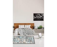 Panorama Alfombra Vinílica Estilo Hidráulico Color Azul 60 x 110 cm - Alfombra Cocina Vinilo - Alfombra Salón Antideslizante, Antihongos e Ignífuga - Alfombras Grandes - Alfombras PVC