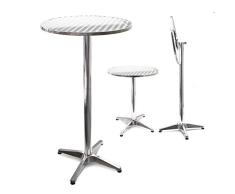 Mesa de bar Bistro Aluminio Plegable Altura regulable 74-114 cm Ø 60 cm Exterior Terraza Hostelería