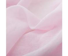 MIULEE Cortinas Poliéster Translucida de Dormitorio Moderno Ojales Cortina Ventana Visillos Salon para Sala Cuarto Dormitorio Comedor Salon Cocina Salón de 2 Unidades 140 x 225cm Rosa Bebé