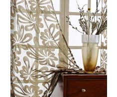 Topfinel Cortinas Mariposa Gasa Cortina de Ventana de Salon Dormitorio Moderno Cocina Visillo Transparente de tratamientos para Ventana con Ojales Poli/éster 2 Piezas Azul 140x160cm