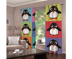 LOVEKKK Blackout Curtain Estilo de Color Cortina Ocultante con 8 Ojales Suave para Ventanas de Habitación Infantil, 100% Poliéster, 2 Piezas 140x175cm(An x Al)