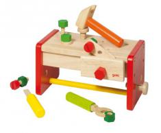 Goki 58871 - Banco de trabajo con cajón, 15 piezas [importado de Alemania]