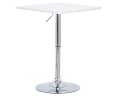 WOLTU BT03ws, Mesa de Bar, Regulable en Altura, 360 Grados Giratorio, Hecho de MDF, para Cocina, Bar, Blanco