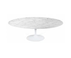 Eero Saarinen Mesa de comedor de estilo mármol Tulip Oval grande