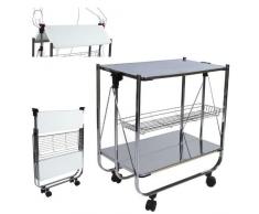 MESA CAMARERA PLEGABLE RUEDAS INOX 68X40X70 CM