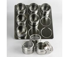 Especiero magnetico con 9 botes especies redondos metal