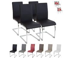 Albatros Silla Cantilever BURANO Set de 4 sillas Negro, SGS Probado