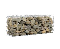 [pro.tec] Gavión 100 x 30 x 40 cm Cesta de Piedras Banco de jardín Valla Alambre galvanizado