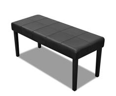 mewmewcat Banqueta Pie Cama Banco de Cuero 106 x 43 x 46 cm Negro