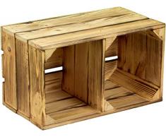 Kistenkolli Altes Land Jardín Decorar Balcón, estantería Caja Madera Cajas con Medio Tabla Mesa Auxiliar.