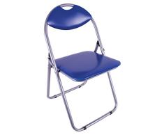 Benross París y Plegable de Acero Silla de Comedor de Piel sintética, 43,5 x 46 x 79.6 cm, Color Azul