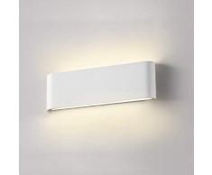Apliques Pared Interior Blanco, Wowatt Lámpara de Pared Moderna LED 12W 220V Apliques LED 2800K Blanco Cálido Aluminio 960LM Luz de Decoración para Salón Dormitorio Sala Pasillo Escalera 30 CM
