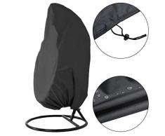 fllyingu Cubierta de Silla Colgante de jardín 210D Techo Oxford Impermeable, Cubierta de Huevo Silla Poliéster Cubierta de Soporte de PVC Gran Capacidad 190 cm x 115 cm (Negro)