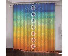 LOVEKKK Blackout Curtain Arte Moderno Cortina Ocultante con 8 Ojales Suave para Ventanas de Habitación Infantil, 100% Poliéster, 2 Piezas 110x215cm(An x Al)