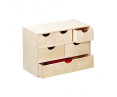 Zeller 13193 - Cajonera de abedul con 6 cajones, 40 x 20 x 28 cm, color natural