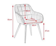 WOLTU 4 x Sillas de Comedor Nordicas Estilo Vintage Juego de 4, Silla de Cocina Silla Tapizada con Reposabrazos Tapizadas en Terciopelo, Estructura de Metal, Gris BH93gr-4