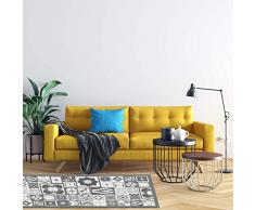 Panorama Alfombra Vinílica Estilo Hidraúlico Color Gris 40 x 80 cm - Alfombra Cocina Vinilo - Alfombra Salón Antideslizante, Antihongos e Ignífuga - Alfombras Grandes - Alfombras PVC