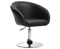 WOLTU 1x Taburete de Bar Altura Ajustable Acero Cromado, Cuero Sintético Taburete bajo Sillas Bar Taburete Peluquería Silla de Escritorio Negro BH10sz-1
