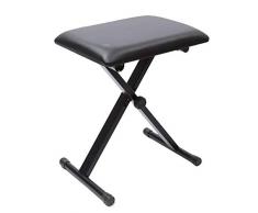 Feibrand Banco de Taburete de Piano Teclado Regulable Asiento Acolchado Negro