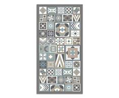 Panorama Alfombra Vinílica Estilo Hidráulico Color Azul 40 x 80 cm - Alfombra Cocina Vinilo - Alfombra Salón Antideslizante, Antihongos e Ignífuga - Alfombras Grandes - Alfombras PVC