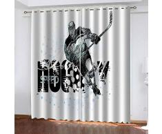 LOVEKKK Blackout Curtain Deportes al Aire Libre Cortina Ocultante con 8 Ojales Suave para Ventanas de Habitación Infantil, 100% Poliéster, 2 Piezas 110x215cm(An x Al)