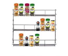 Yontree estantería de condimentos Rack Soporte de Especias con 3 Capas Color Plateado