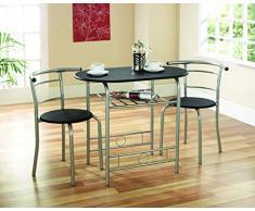 Gablemere Greenhurst - Juego de Mesa y 2 sillas para Comedor (armazón Negro)