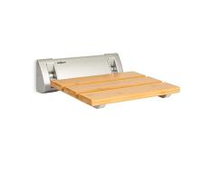 Oneconcept Arielle Deluxe Silla para Ducha - Peso soportado: 160 kg, Mecanismo de Plegado, Asiento de bambú, Suspensión de Aluminio, para Personas Mujeres Embarazadas, Mayores o lesionadas