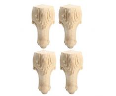 TuToy 4 Unids De Madera Maciza Tallado Muebles Pie Pierna Tv Gabinete Sofá Sofá Silla