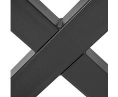 HOLZBRINK 1x Pata de Mesa en Forma de X Perfiles de Acero 60x60 mm, Tamaño 80x72 cm, Gris Antracita, HLT-03-G-FF-7016