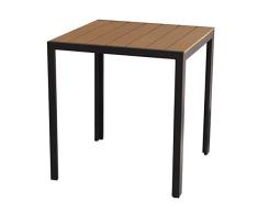 KitGarden - Mesa Bar/Terraza Polywood, 70x70x74cm, Imitación a Madera, Capri