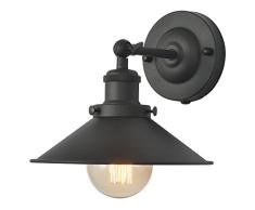 TANGSHI Vintage Apliques de Pared Retro Metal Industrial Bañadores de pared Lámpara de Pared Ajustable Lámpara de luminaria, Casquillo E27, Color Negro