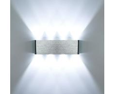 KAWELL Moderno Luz de Pared LED Apliques de Pared Aluminio Lámpara de Pared LED Interior para Dormitorio, Pasillo, Sala de Estar, Escaleras, KTV, Blanco LED de 8W