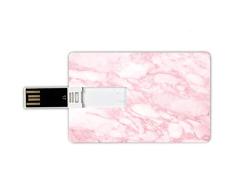 16GB Forma de Tarjeta de crédito de Unidades Flash USB Mármol Estilo de Tarjeta de Banco de Memory Stick Textura de Granito Suave Vieja Moda Espacio Piedra Resumen Macro Rasguños Imagen de niñas,Rosa