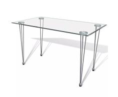 vidaXL Mesa de Comedor con Superficie Vidrio Transparente
