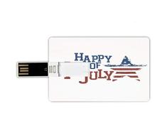 32GB Forma de tarjeta de crédito de unidades flash USB Decoración del 4 de julio Estilo de tarjeta de banco de Memory Stick Patchwork Style American Stars and Stripes Cute Kids Baby Pride Pattern,Ruby