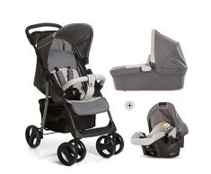 Hauck Shopper SLX Trio Set - Silla de paseo, 3 piezas de capazo, sillita y grupo 0+, Negro/Gris