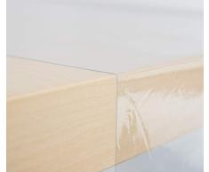 EHT - Lámina transparente para mesa, en diferentes tamaños, redonda, rectangular, ovalada, se vende por metros, 0,2 mm, 140 x 160 cm Oval