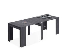 Habitdesign Mesa de Comedor, Consola, Mesa Extensible, Mesa para Salon recibidor o Cocina, Acabado en Gris Ceniza, Medidas: 50-235 cm (Largo) x 90 cm (Ancho) x 78 cm (Alto)