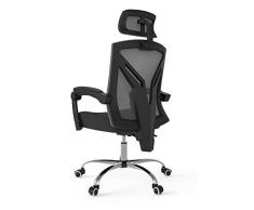 Hbada Silla de Oficina Silla de Escritorio Silla giratoria ergonómica Silla ejecutiva con Respaldo Alto con reposacabezas y reposabrazos Ajustables Negro