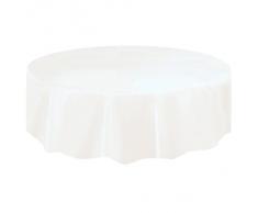 Mantel de Plástico Redondo - 2,13 m - Blanco