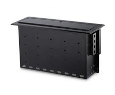 Caja de conectividad para Mesa de conferencias de Doble módulo, para añadir energía/Carga/AV/Módulos de conexión para Ordenador portátil, Organizador de Cables (BOX4MODULE)